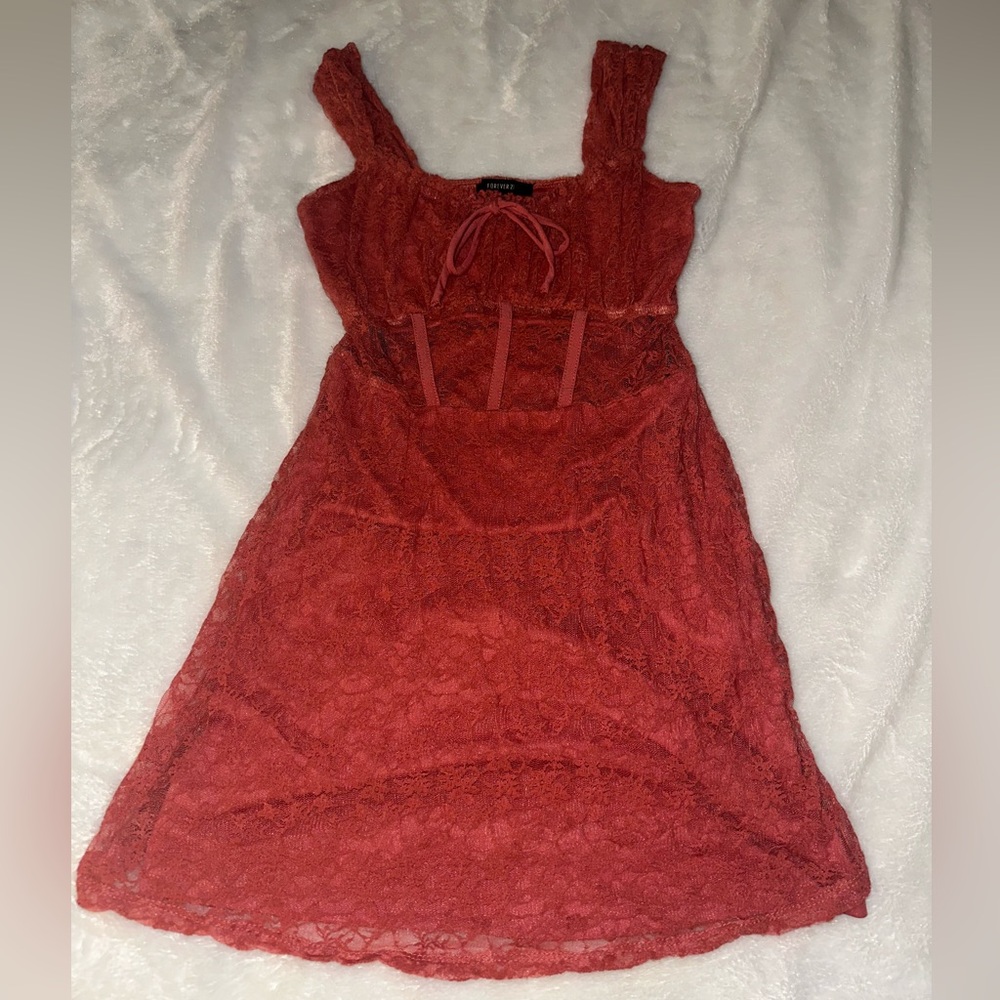Forever 21 Red Lace Mini Dress